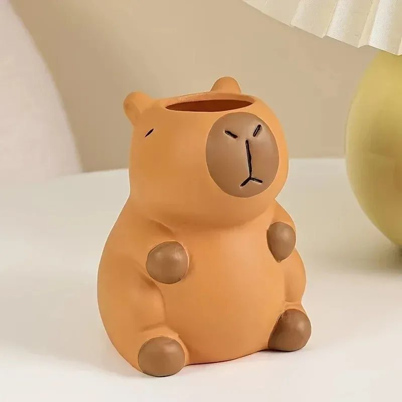 Porte-stylos Capybara mignon et organiseur de pinceaux de maquillage pour la décoration de bureau 7