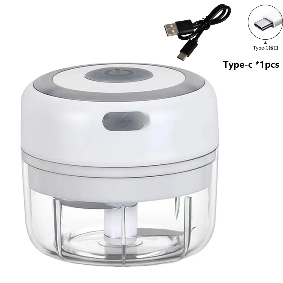 Mini hachoir électrique à ail 100 ml/250 ml, broyeur USB rechargeable avec batterie lithium puissante, hachoir à viande facile 7