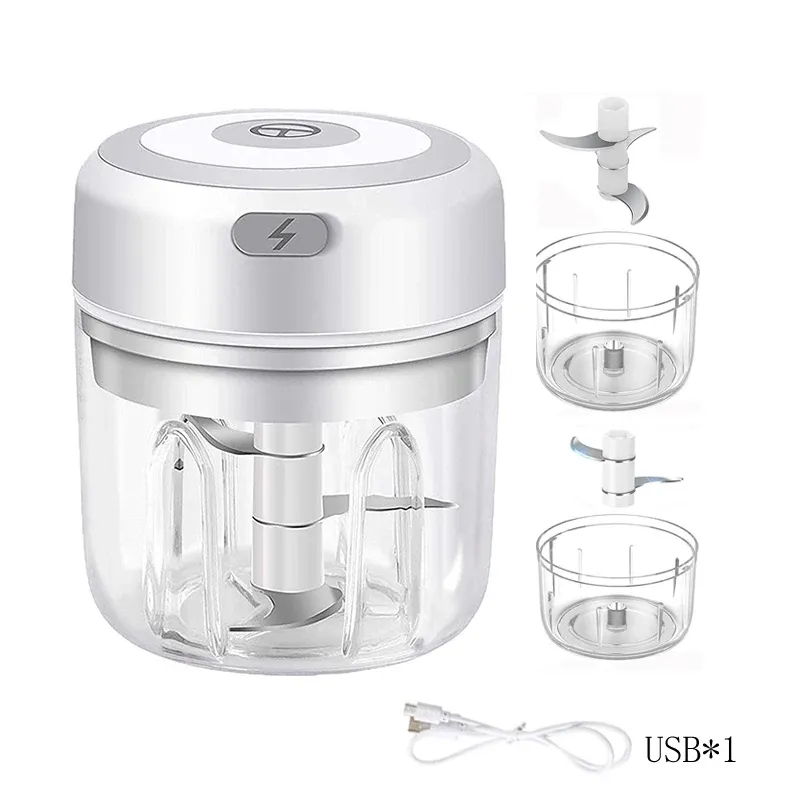 Mini hachoir électrique à ail 100 ml/250 ml, broyeur USB rechargeable avec batterie lithium puissante, hachoir à viande facile 13