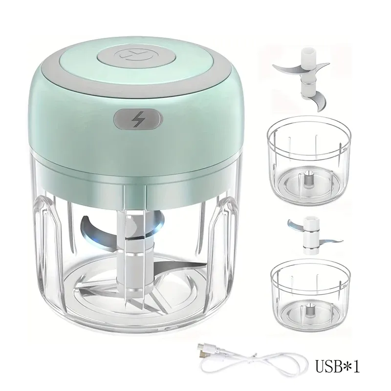 Mini hachoir électrique à ail 100 ml/250 ml, broyeur USB rechargeable avec batterie lithium puissante, hachoir à viande facile 14