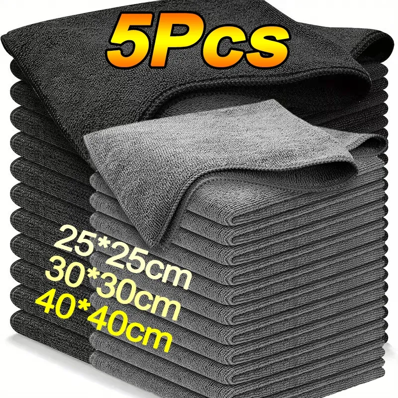 Lot de 5 chiffons en microfibre épais pour vélo, voiture et cuisine