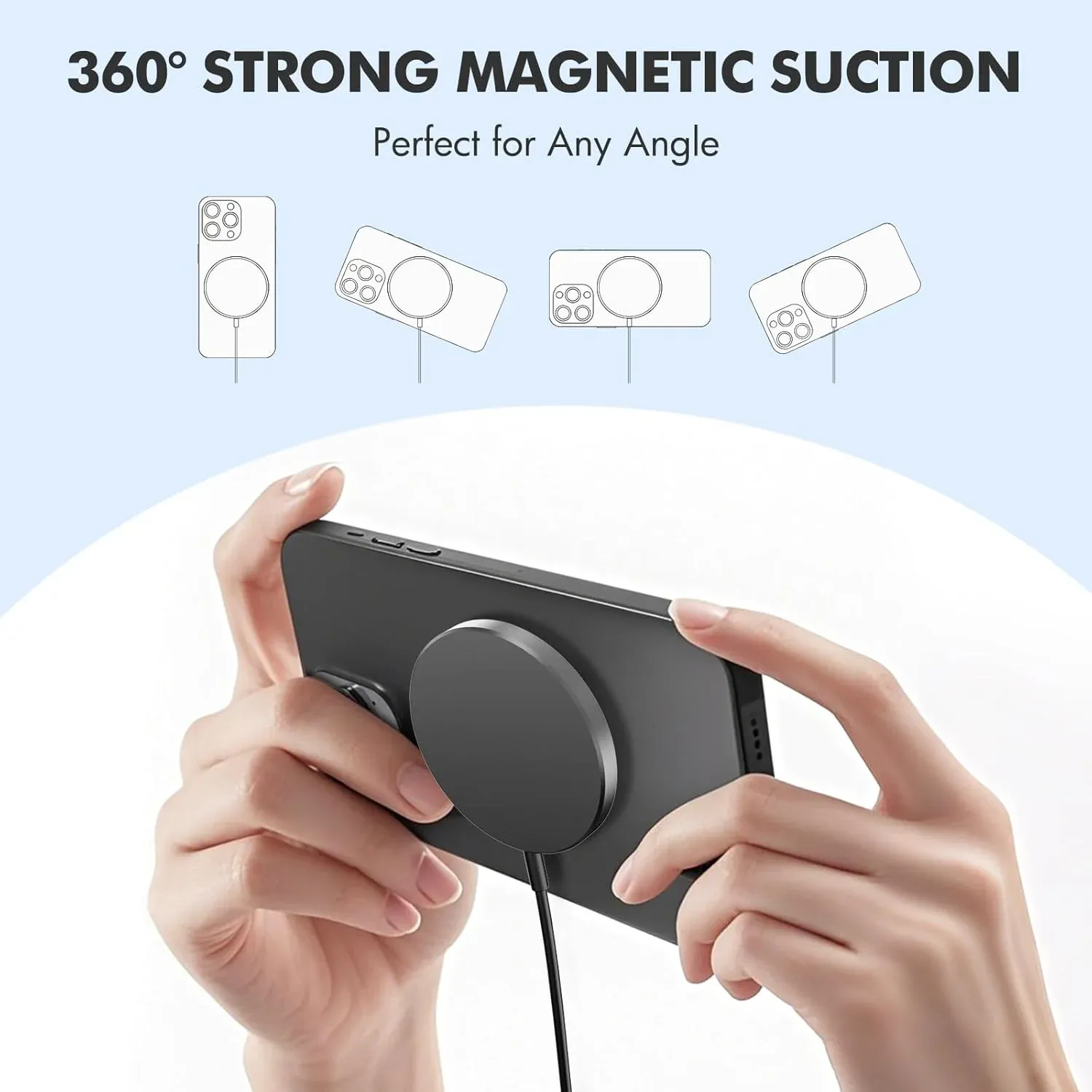 Station de charge magnétique sans fil MagSafe pour iPhone et AirPods 6