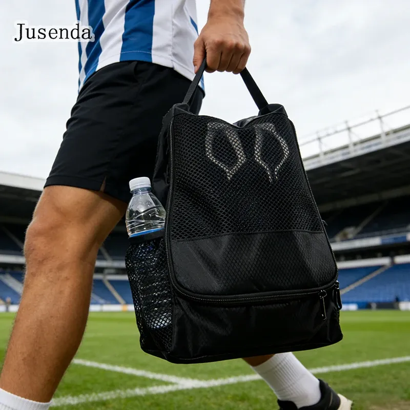 Sac à chaussures de football et de basketball – Organisateur de voyage respirant multicouche avec poignée, étui imperméable en Oxford - Image 1