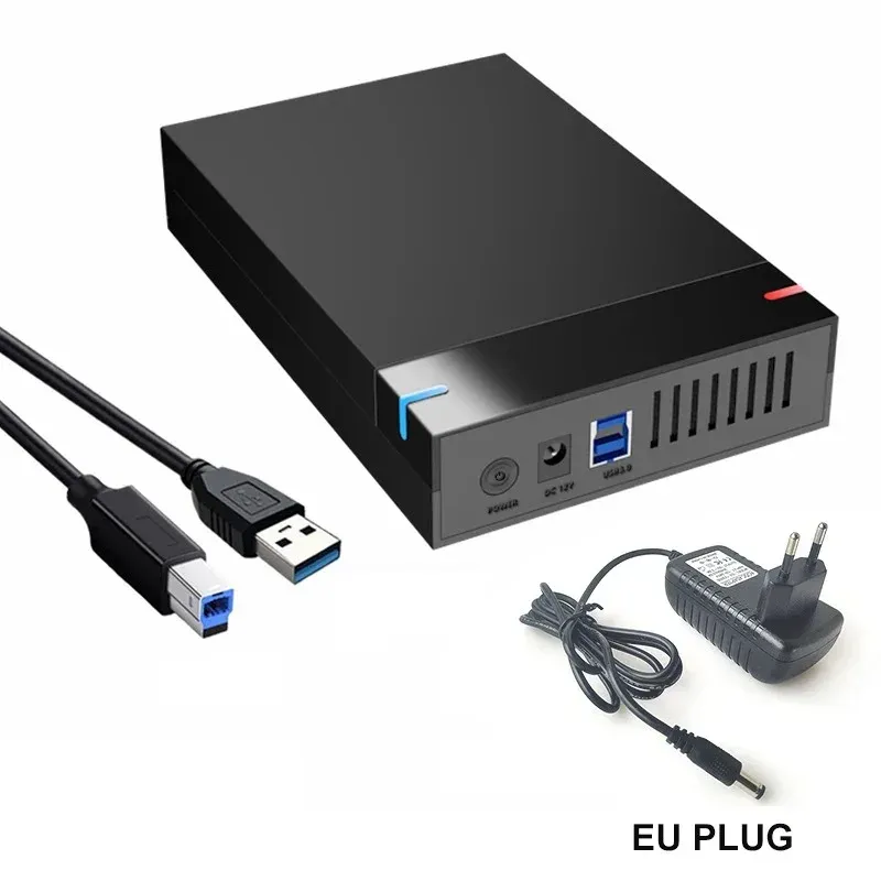 Boîtier HDD 3,5 pouces SATA vers USB 3.0 pour disque dur externe, haute vitesse, compatible PC et portable 8