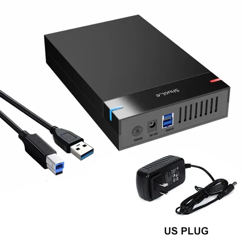 Boîtier HDD 3,5 pouces SATA vers USB 3.0 pour disque dur externe, haute vitesse, compatible PC et portable 7