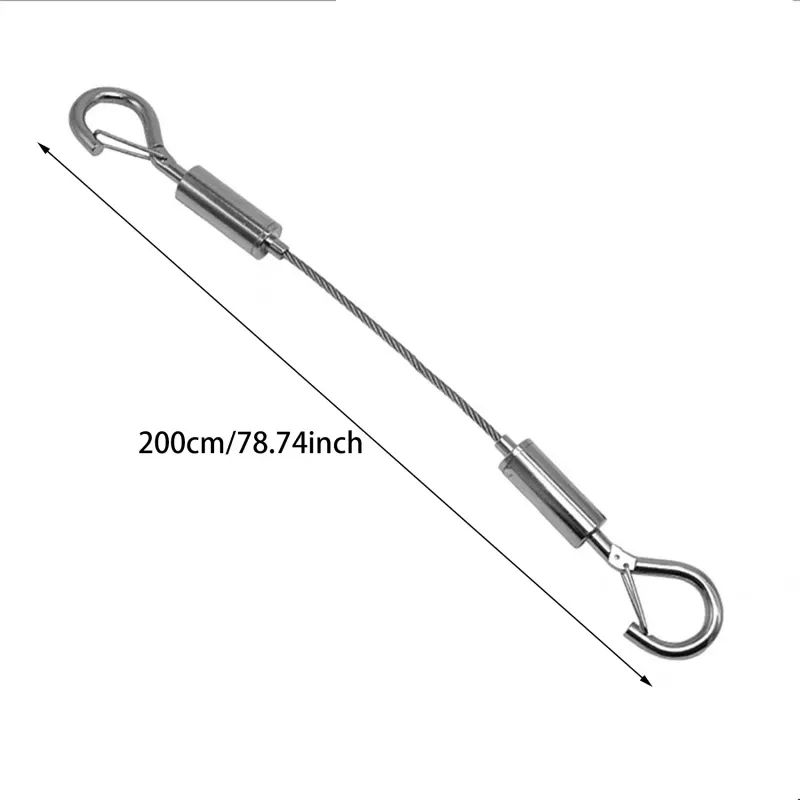 Crochet à ressort réglable pour câble en acier inoxydable, système de suspension pour corde à linge et cadres 8