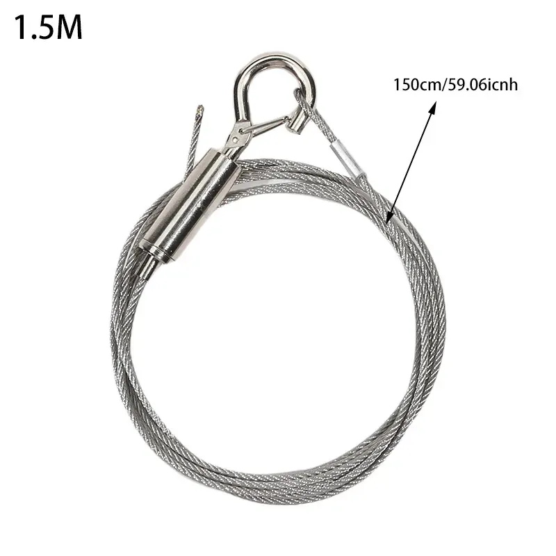 Crochet à ressort réglable pour câble en acier inoxydable, système de suspension pour corde à linge et cadres 9