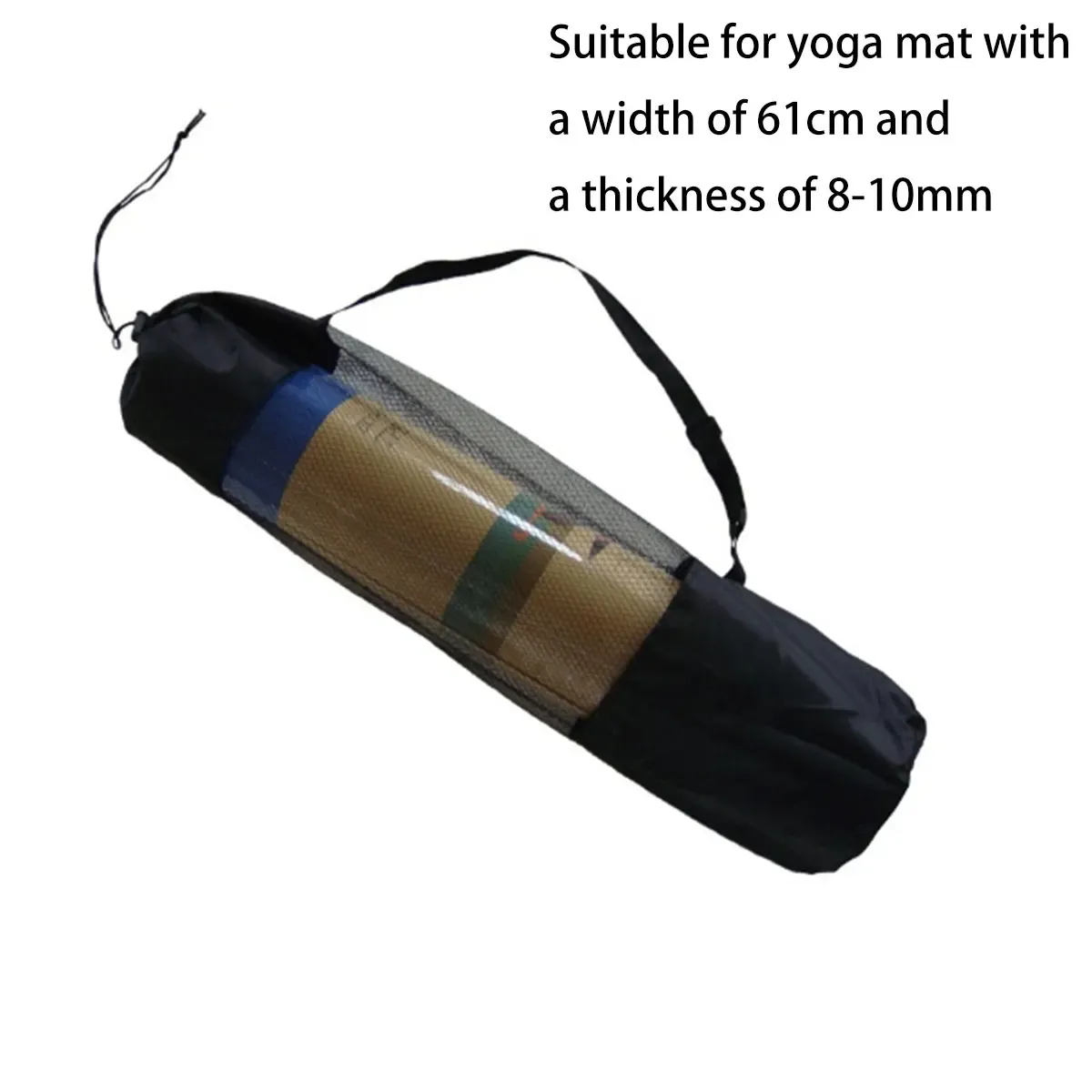 Sac de rangement en maille pour tapis de yoga, vue rapprochée
