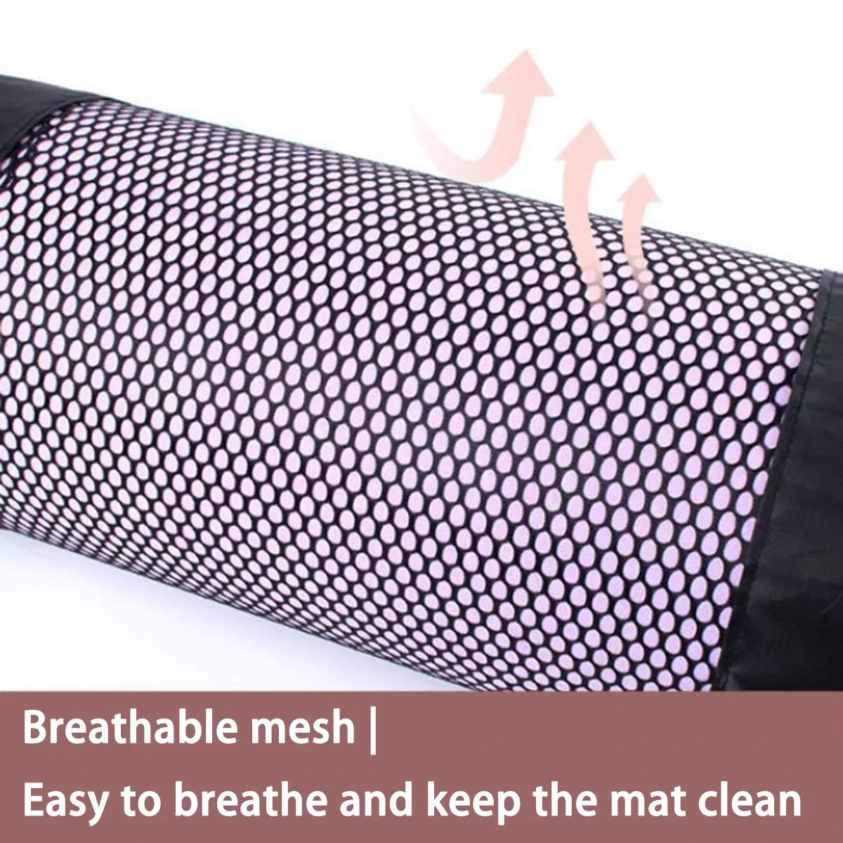Sac de rangement en maille pour tapis de yoga, mise en scène