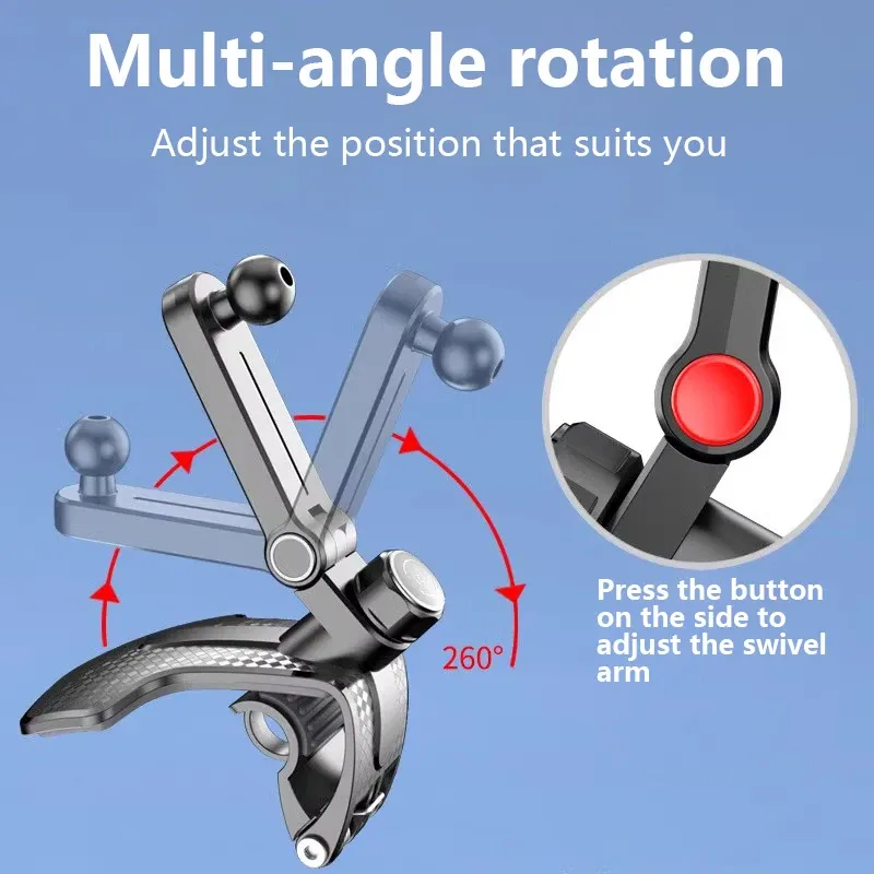 Support de voiture réglable multi-angle pour téléphone, fixation tableau de bord à rotation universelle, support de navigation mobile 3
