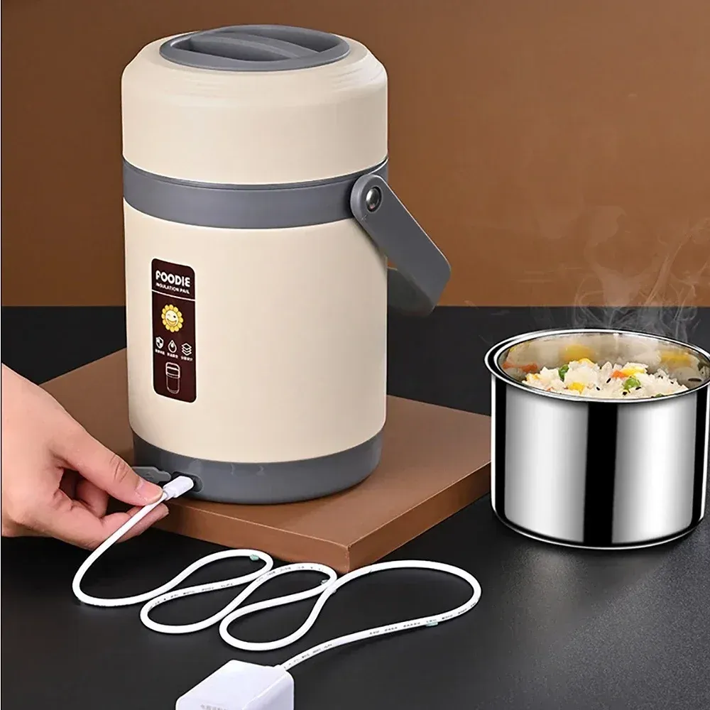 Boîte à déjeuner chauffante, mise en scène lifestyle