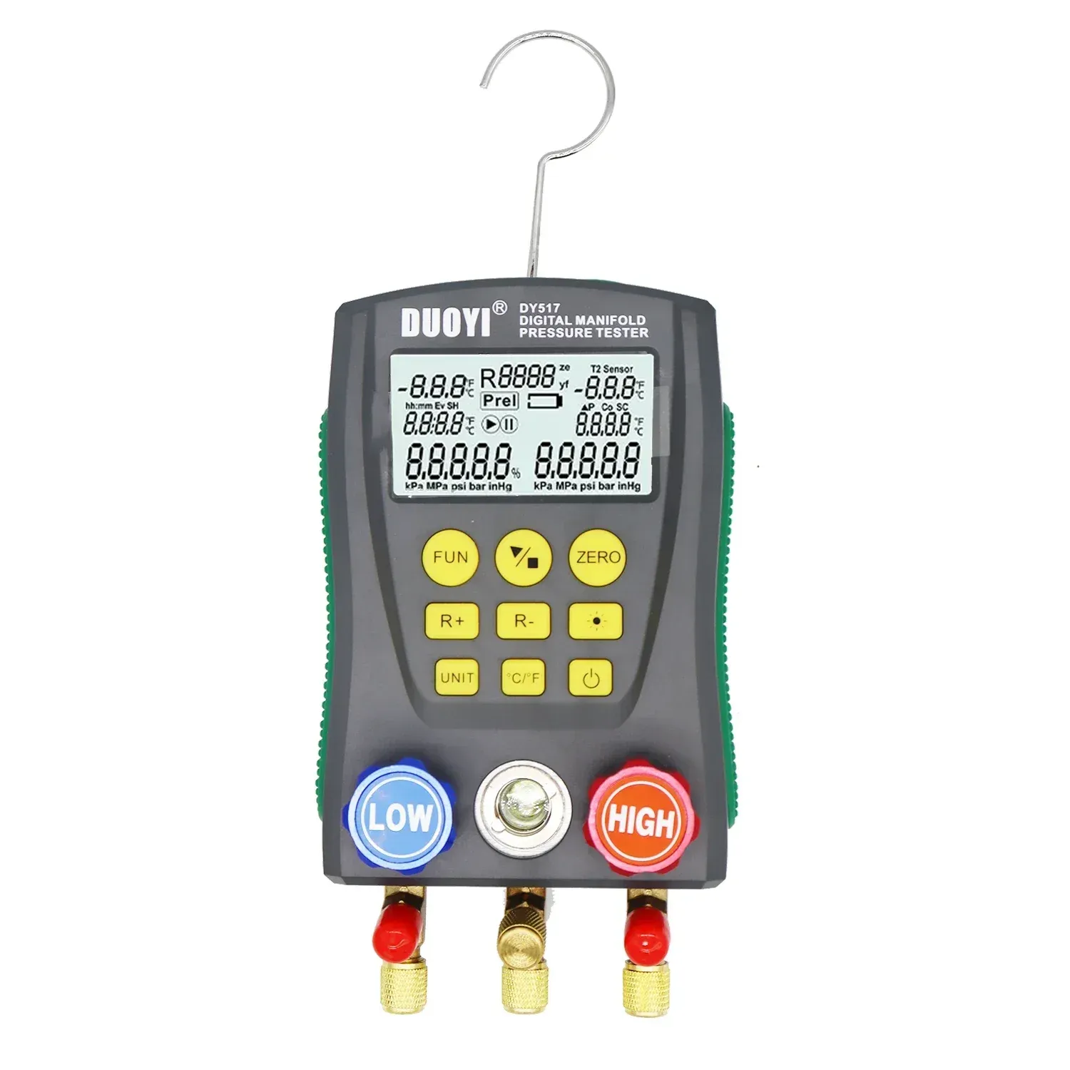 Manomètre numérique de réfrigération, thermomètre pour climatisation et kit multifonction de test de pression sous vide 15