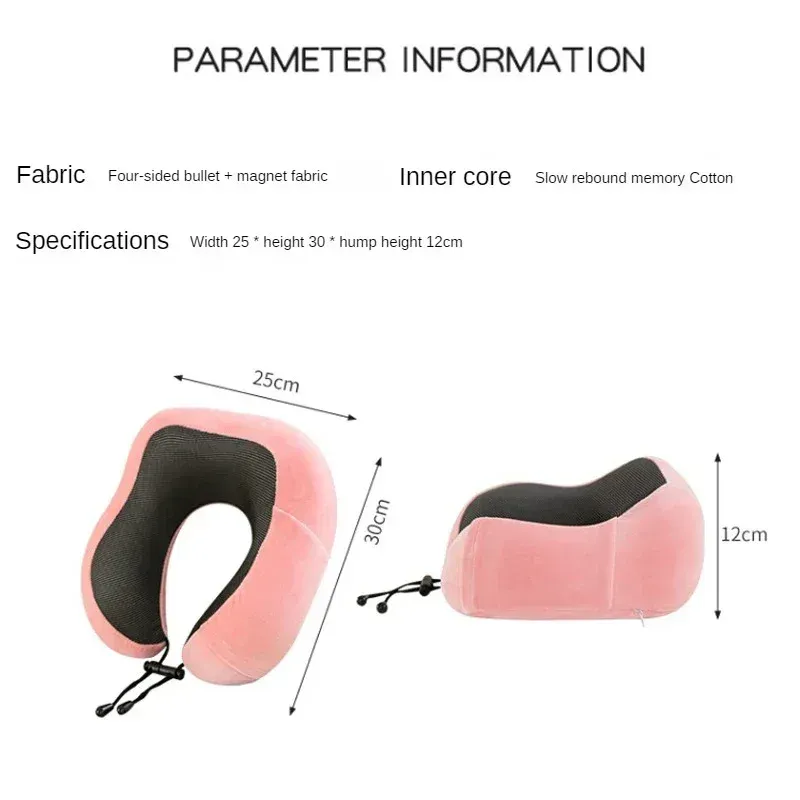Oreiller cervical en mousse à mémoire de forme en U, oreiller de voyage doux et confortable 2