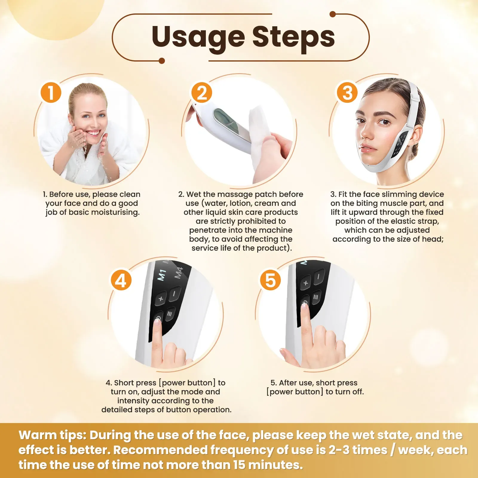 Appareil de lifting facial sous différents angles