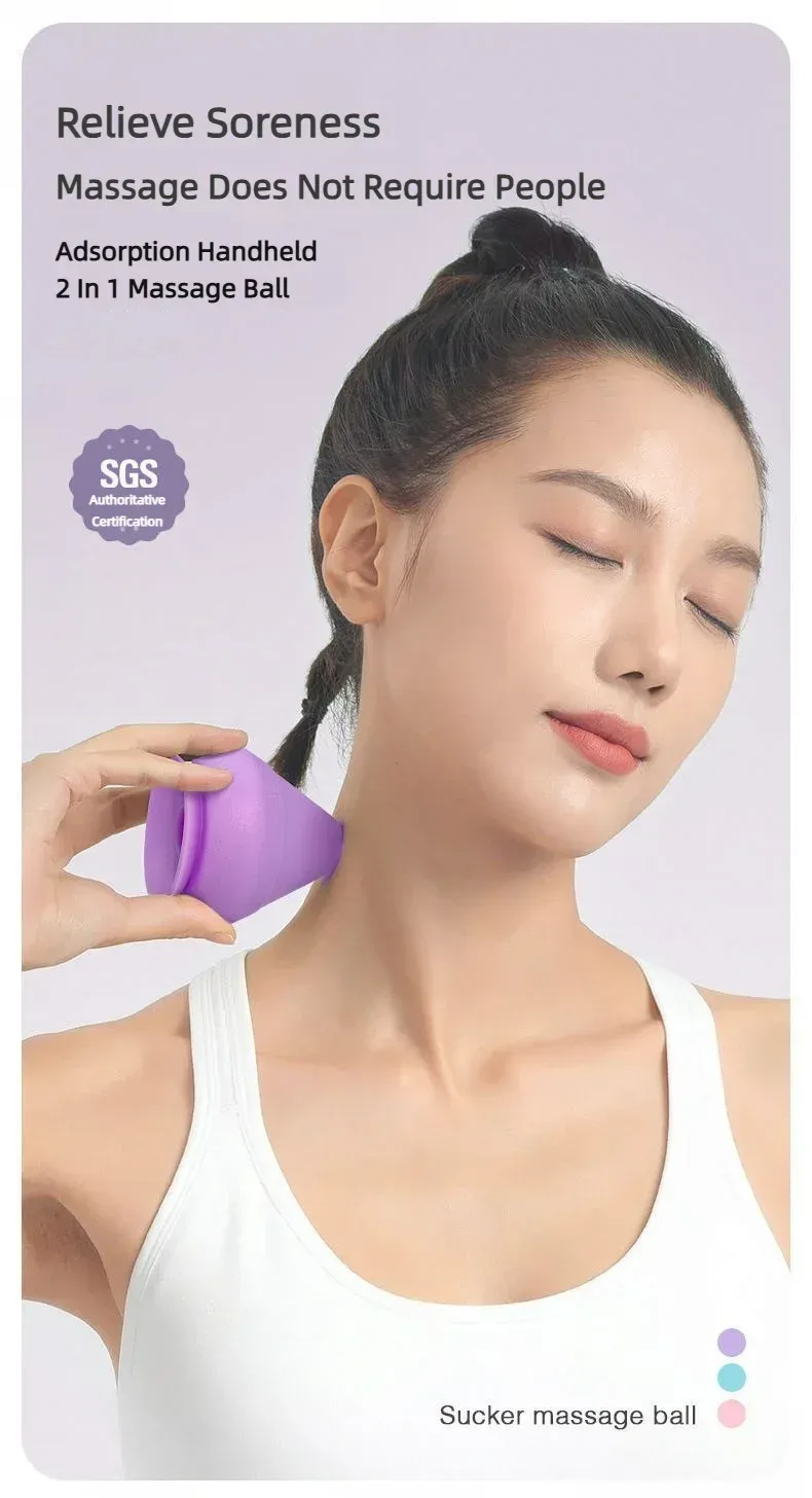 Balle de massage à ventouse en situation d'utilisation