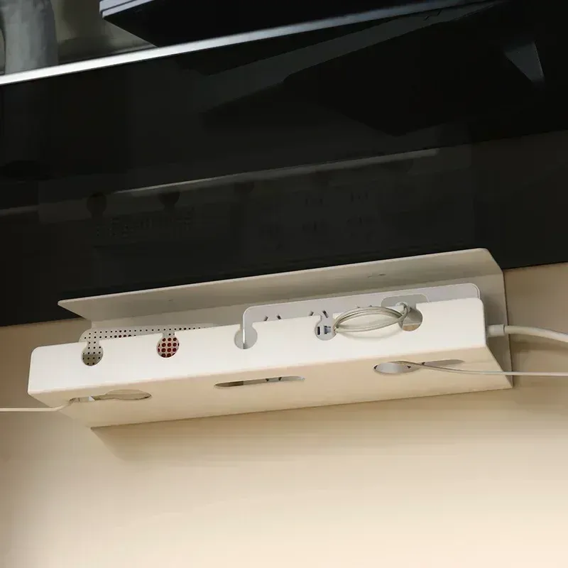Plateau de gestion des câbles sous bureau avec pince, support pour multiprise, sans perçage, robuste et spacieux - Image 1