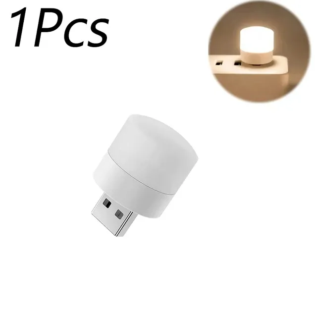 Veilleuse LED USB mini à prise, lampe de lecture ronde à protection des yeux, compatible batterie externe et chargeur USB (lot de 10/1 pièces) 12
