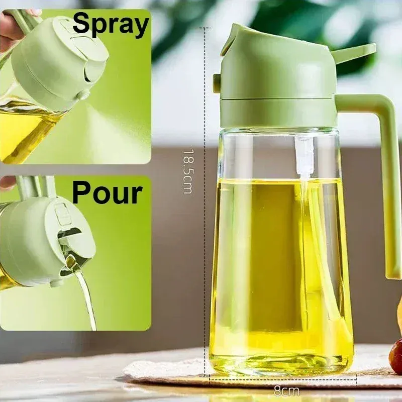 Bouteille vaporisatrice d'huile 2 en 1 en plastique, 500 ml 2