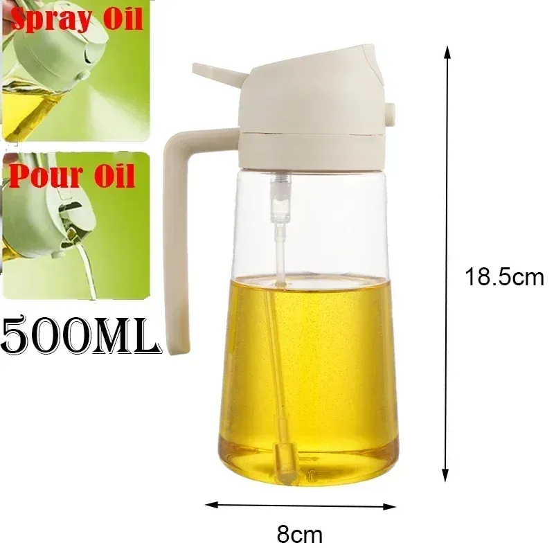 Bouteille vaporisatrice d'huile 2 en 1 en plastique, 500 ml 18