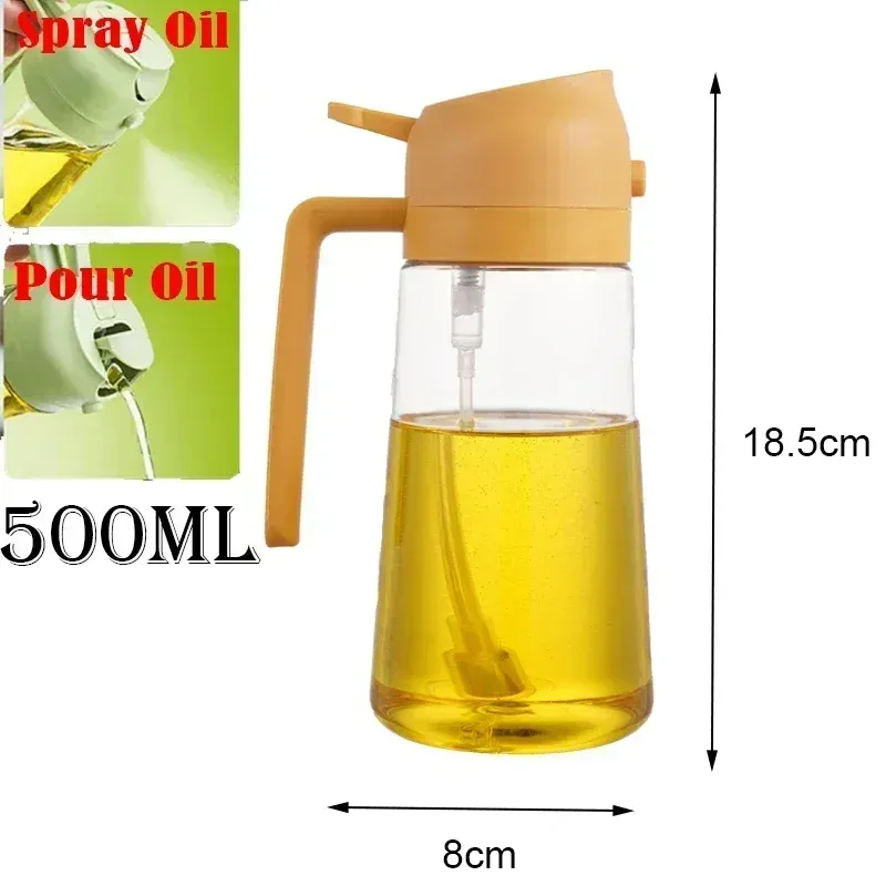 Bouteille vaporisatrice d'huile 2 en 1 en plastique, 500 ml 21