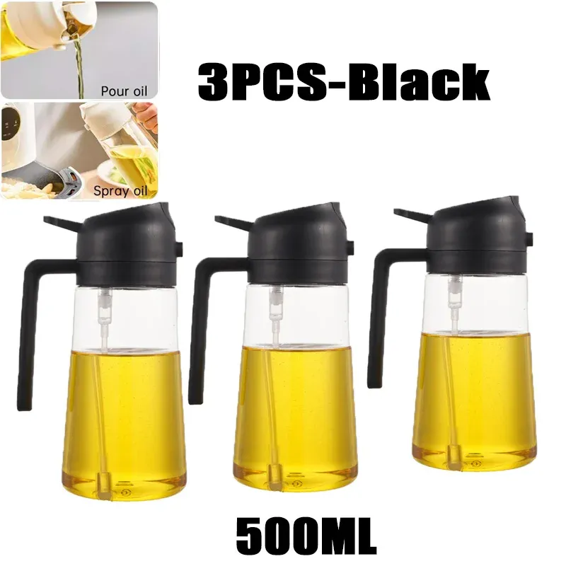 Bouteille vaporisatrice d'huile 2 en 1 en plastique, 500 ml 14
