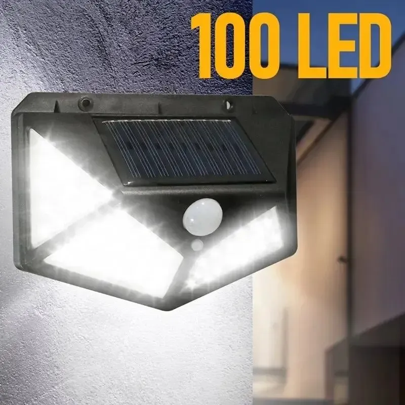 Lot de 1, 2, 4 ou 6 lampes solaires d'extérieur à 100 LED avec capteur de mouvement PIR pour décoration de jardin 3