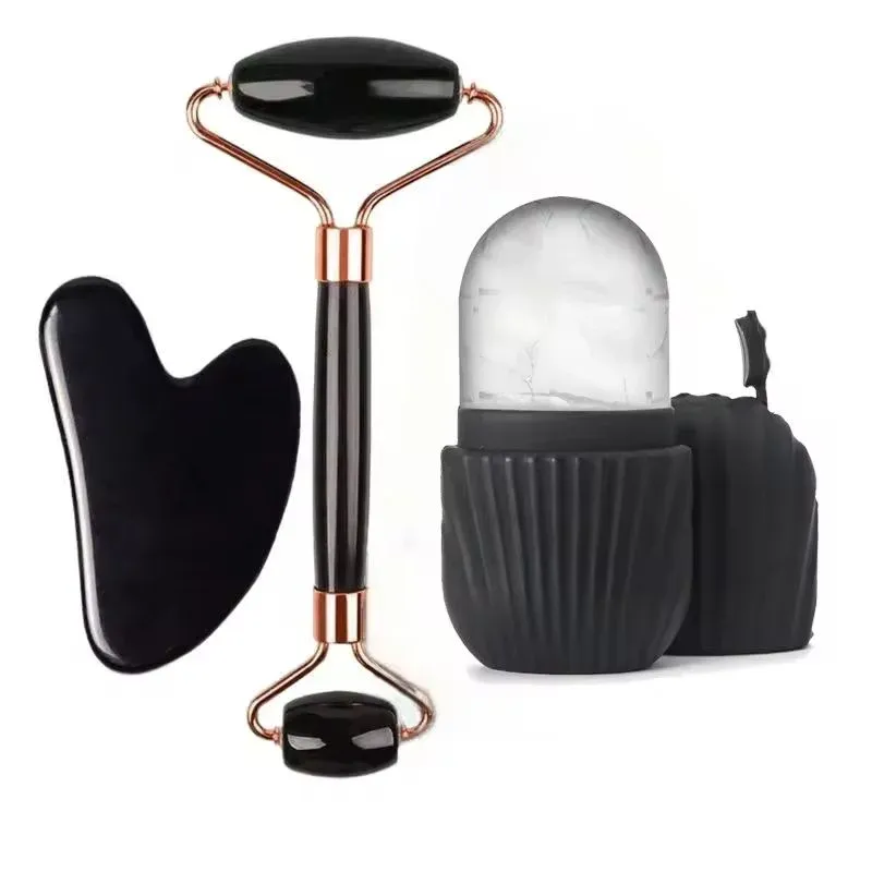 Ensemble de rouleaux de glace pour le visage 1, 2 ou 3 pièces, outils de massage GuaSha et contour du visage pour le soin de la peau