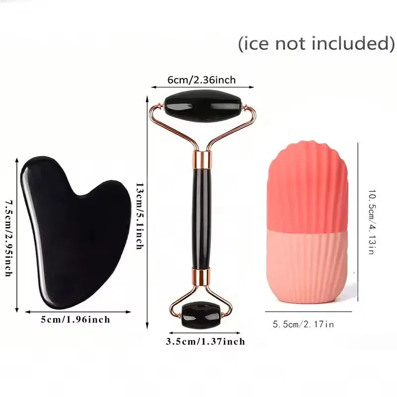 Ensemble de rouleaux de glace pour le visage 1, 2 ou 3 pièces, outils de massage GuaSha et contour du visage pour le soin de la peau 10