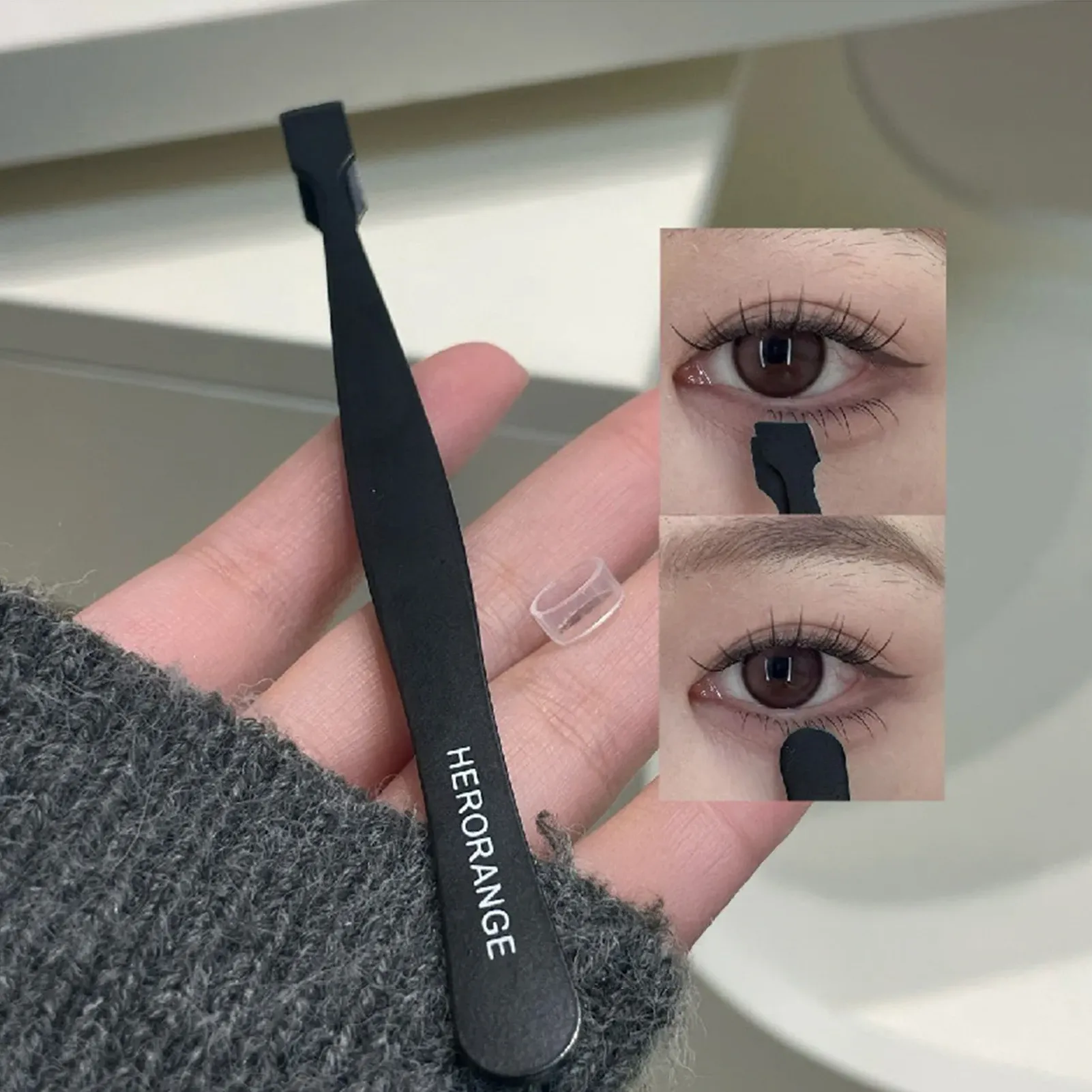 Pince à faux-cils inférieurs en acier inoxydable pour extensions de cils