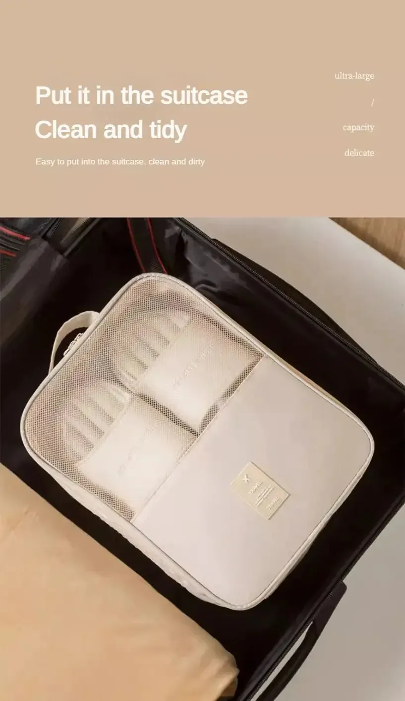 Sac à chaussures à trois couches, design compact