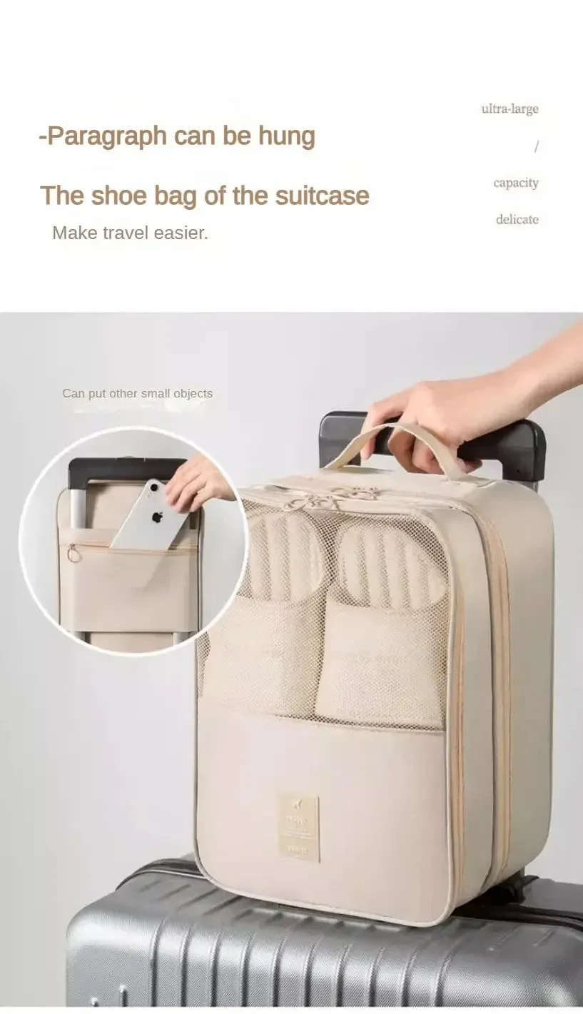 Sac à chaussures à trois couches, mise en situation