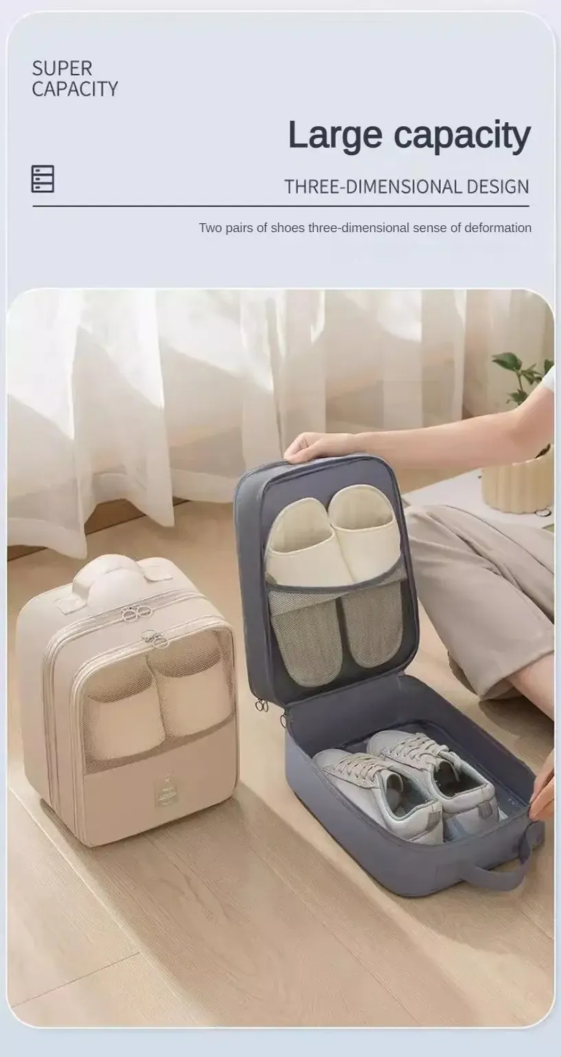 Sac à chaussures à trois couches, rangement de plusieurs paires