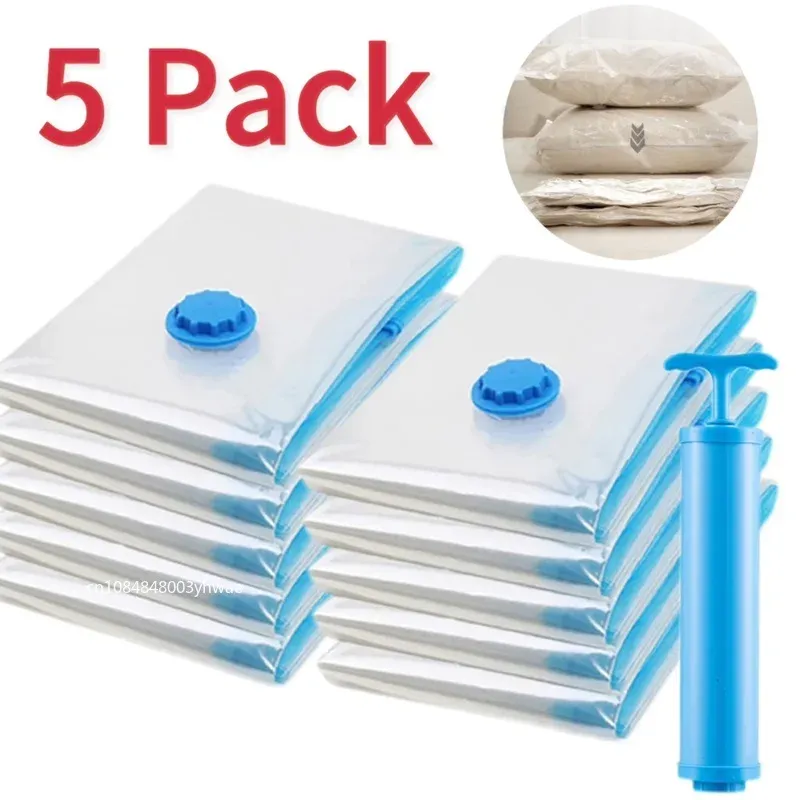 Sacs de rangement sous vide pour vêtements et literie, gain de place, lot de 3 à 5 pièces