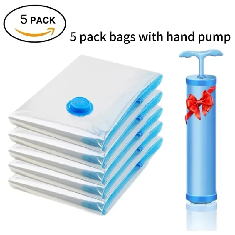 Sacs de rangement sous vide pour vêtements et literie, gain de place, lot de 3 à 5 pièces 10