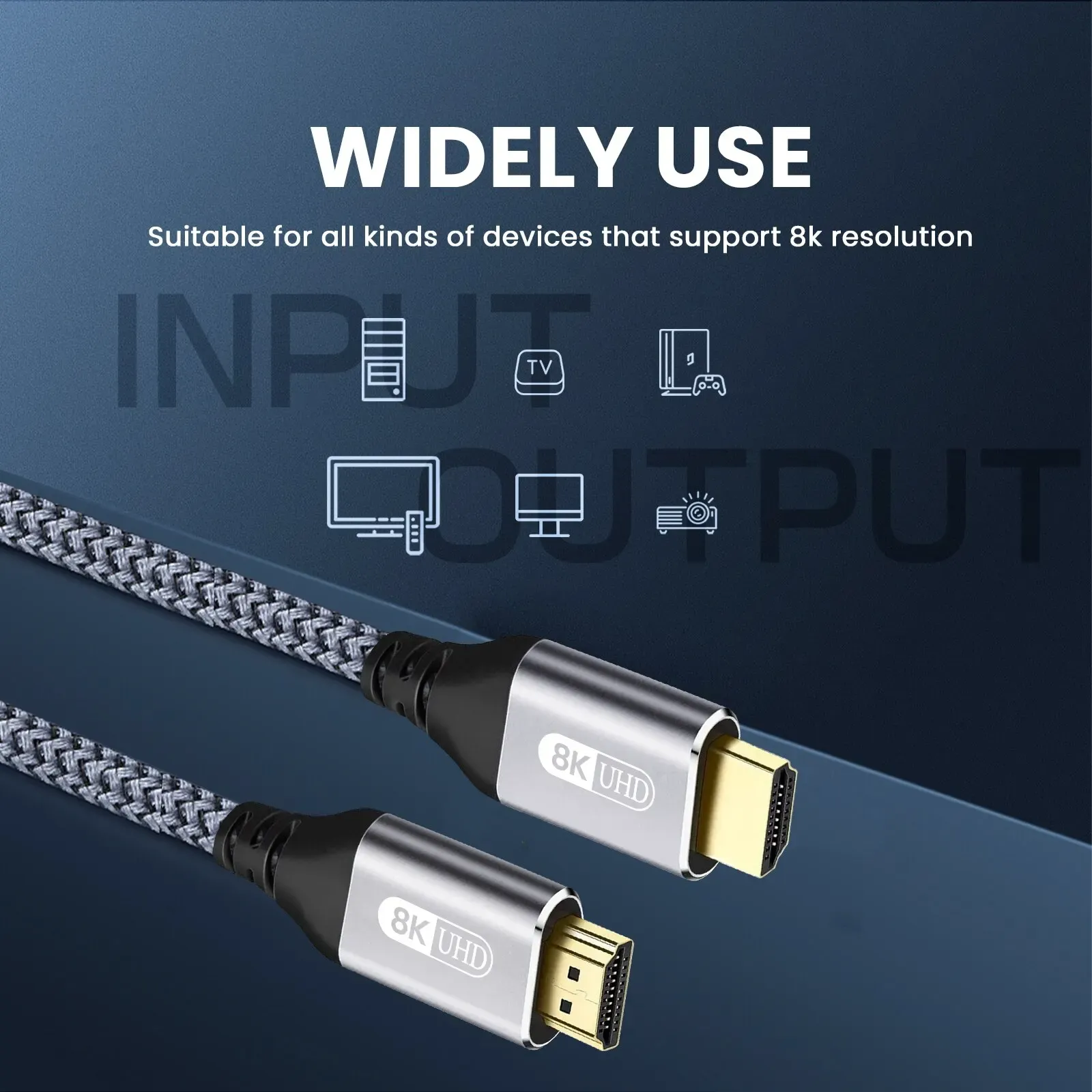 Câble HDMI 2.1 Ultra Haute Vitesse NIERBO, 8K, 4K 120Hz, 48Gbps, HDR, HDCP 4