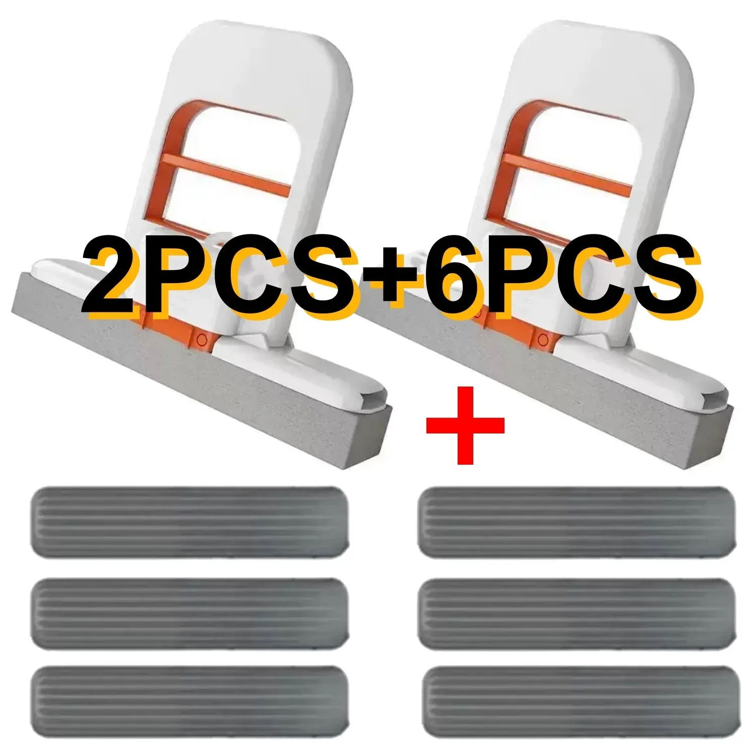 Lot de 2 à 8 éponges à serpillière auto-essorantes, mini serpillière à main pliable pour le nettoyage du bureau, de la salle de bain, de la cuisine et des vitres