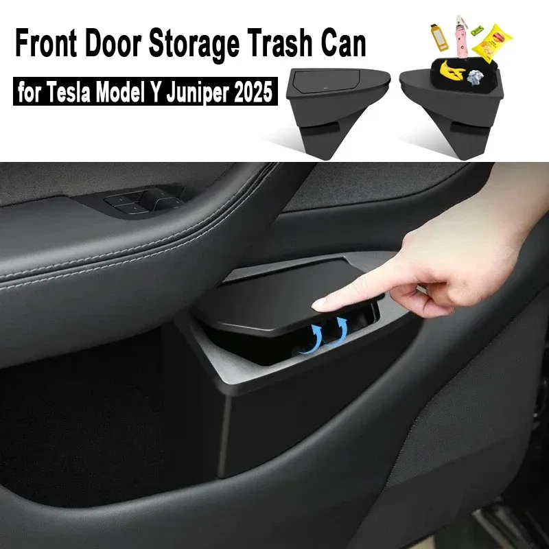 Poubelle de rangement pour porte avant Tesla Model Y/YL Juniper 2026, boîte de rangement multifonctionnelle pour porte de voiture, accessoires auto