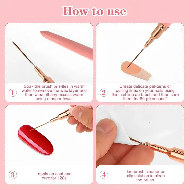 Pinceaux liner pour nail art, ensemble complet