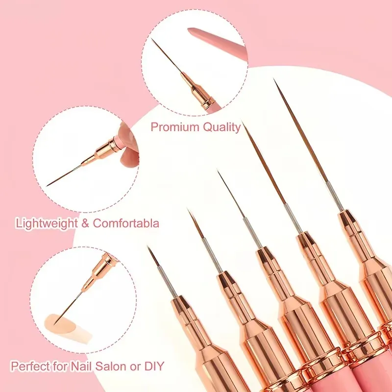 Pinceaux liner pour nail art, gros plan sur la pointe