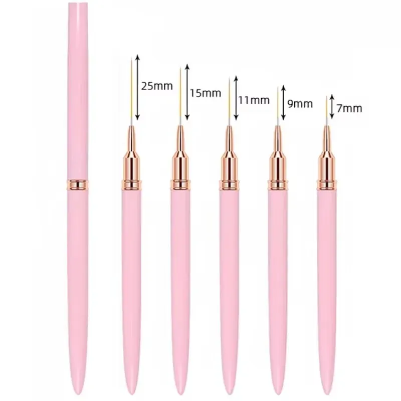 Ensemble de 5 pinceaux pour nail art : pinceaux pour gel UV, lignes, peinture et décoration d'ongles 9