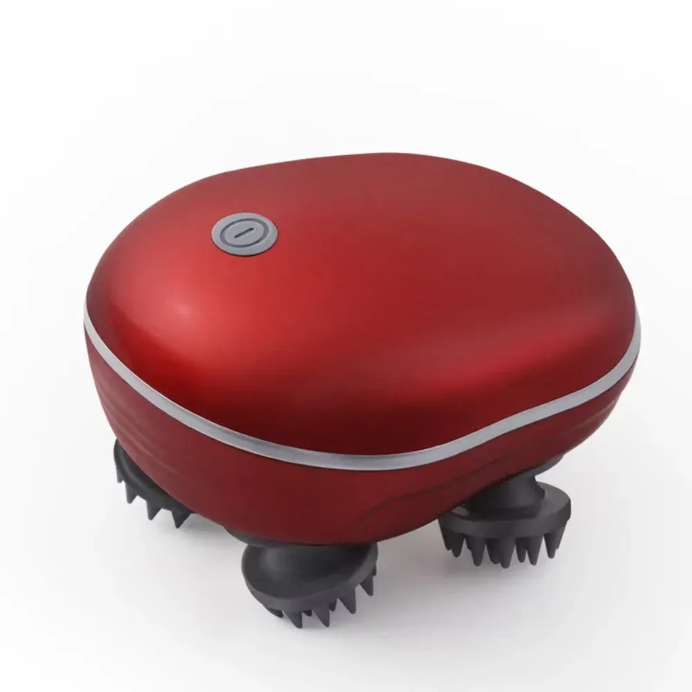Masseur de crâne électrique rechargeable à vibrations et pétrissage, pour la détente du cuir chevelu, mixte 10