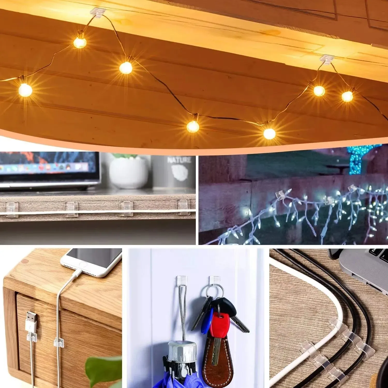 Clips de rangement pour câbles et chargeurs