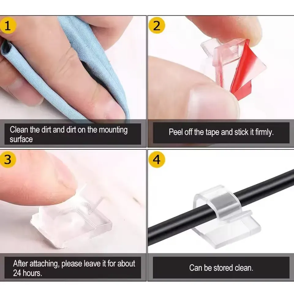 Clips adhésifs pour câbles dans un intérieur moderne
