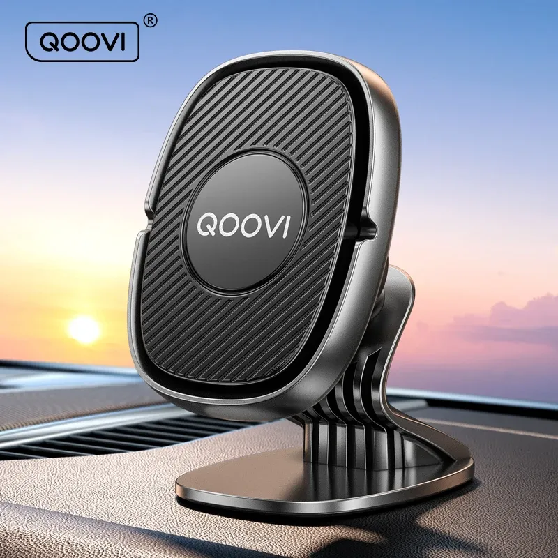 Support magnétique pour téléphone de voiture QOOVI, rotation à 360 degrés, fixation sur grille d'aération, compatible GPS pour iPhone, Xiaomi, Samsung et Huawei