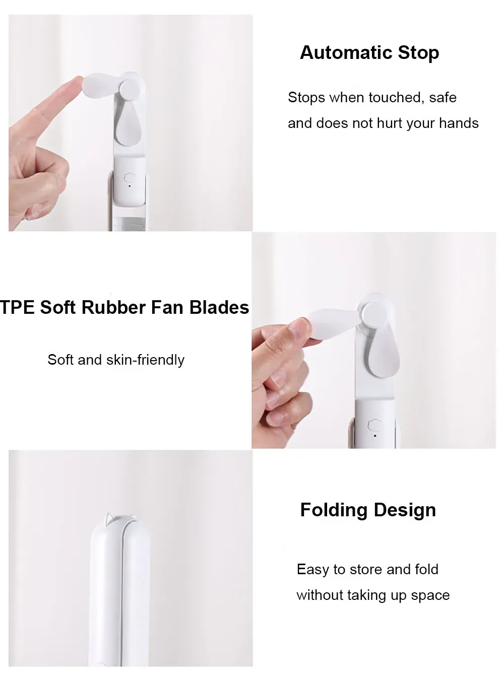 Ventilateur portable, finitions soignées