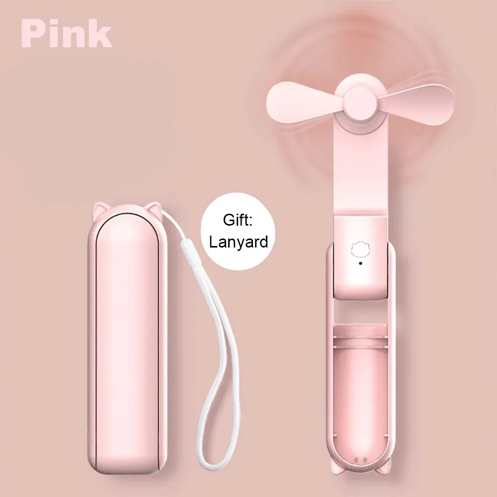 Ventilateur portable rechargeable USB 2000 mAh, 3 vitesses, pliable et compact, idéal pour le voyage 7
