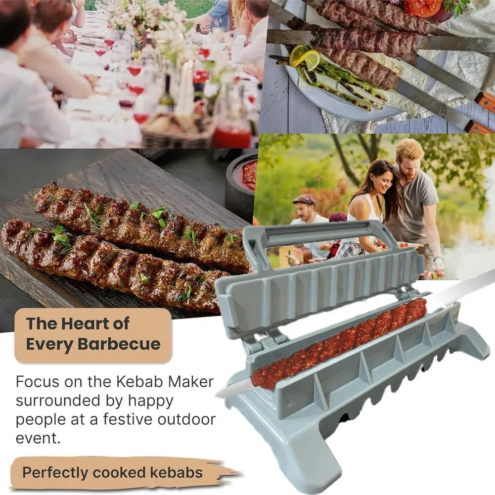 Machine à Kebab Monorangée, Presse à Brochettes de Viande pour Barbecue, Préparateur à Kebab Réutilisable en Plastique 2