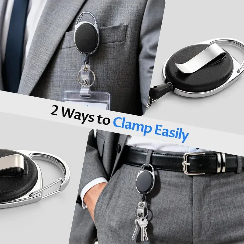 Porte-badge rétractable en utilisation