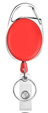 Porte-badge rétractable en métal robuste avec mousqueton, pour carte d'identité 13