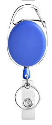 Porte-badge rétractable en métal robuste avec mousqueton, pour carte d'identité 17